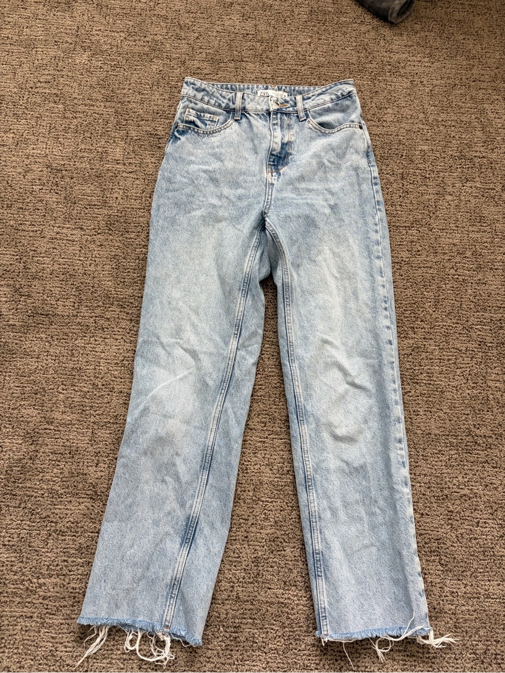 Zara Light Blue Straight Leg Jeans